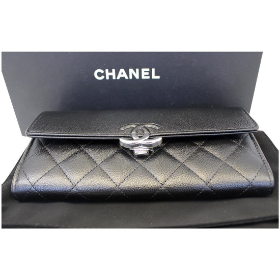 Chanel - Classic Medium Flap Wallet in Grained Calfskin with Gold Hardware