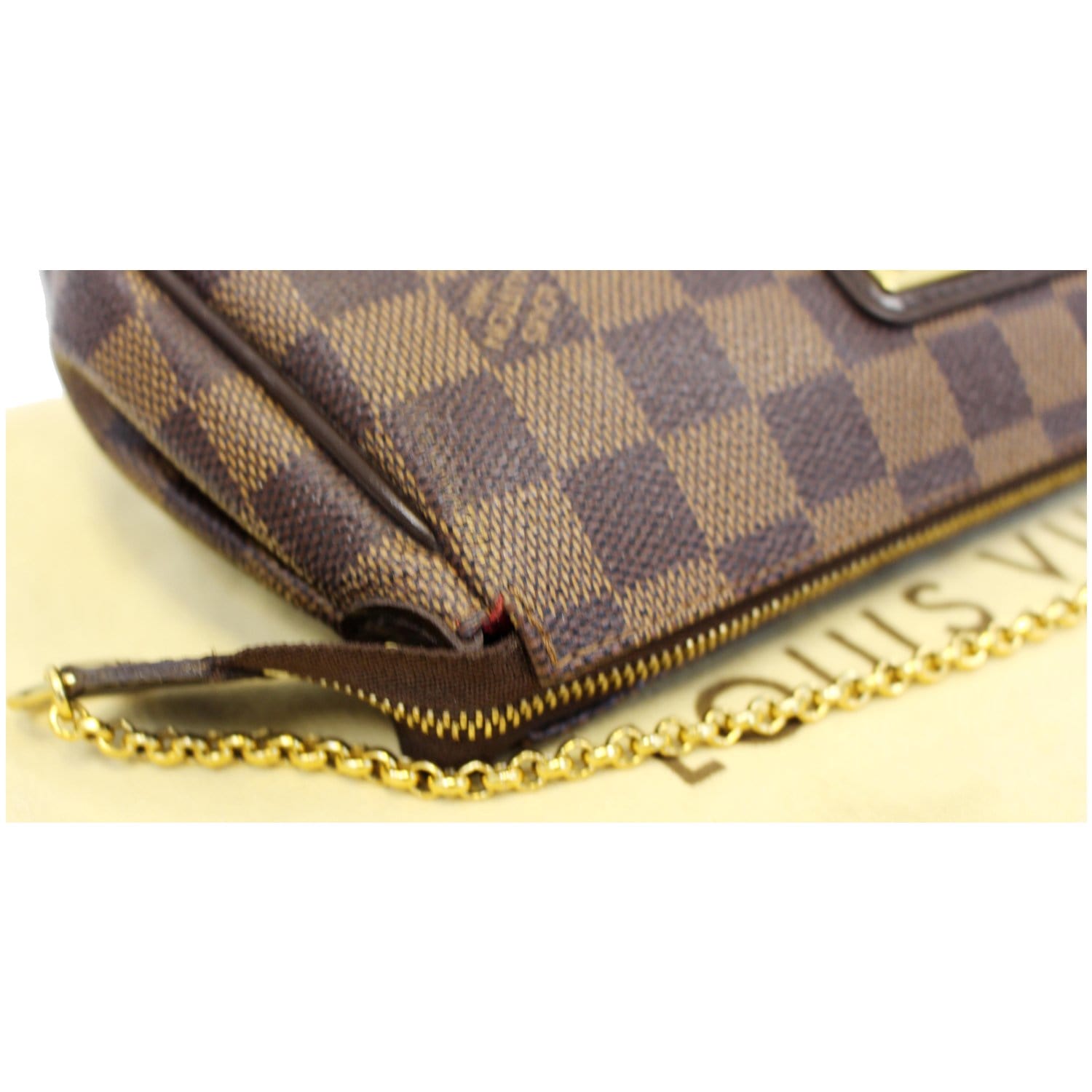 Louis Vuitton Pochette Eva Damier Ebene Clutch Crossbody Bag