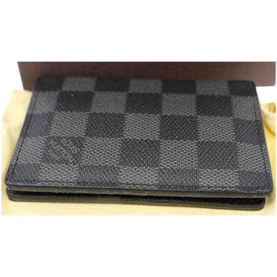 Black Leather Pocket Organizer Damier Cardholder Wallet – Unclaimed Baggage