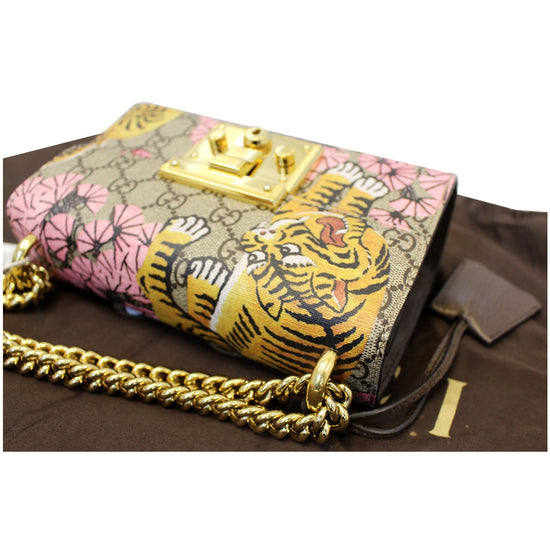 Gucci Padlock Shoulder Bag Bengal Print GG Coated Canvas Small at 1stDibs