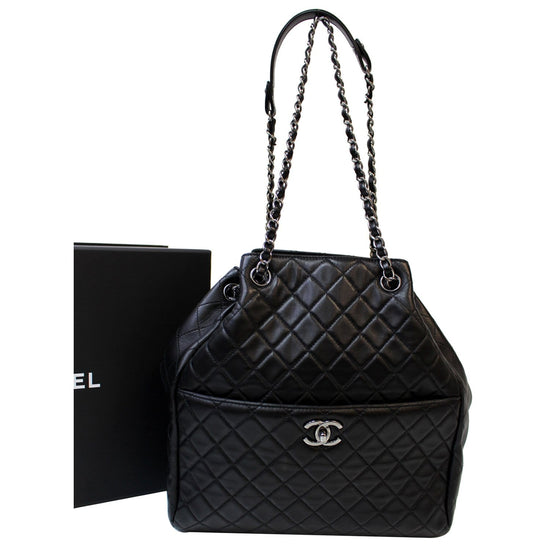 Chanel Drawstring Bucket Lamb Black