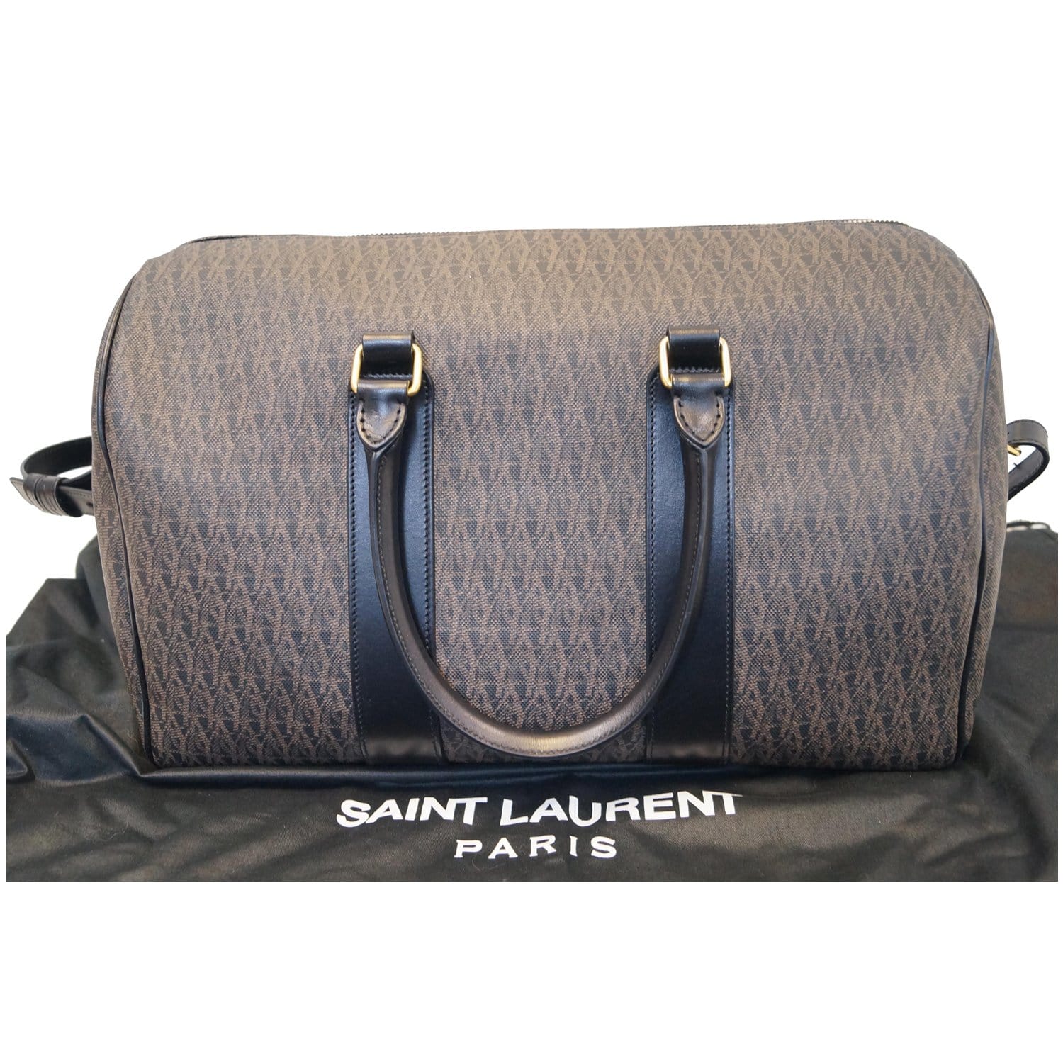 Saint Laurent Toile Classic Monogram Rodeo Logo Briefcase Luggage 343690
