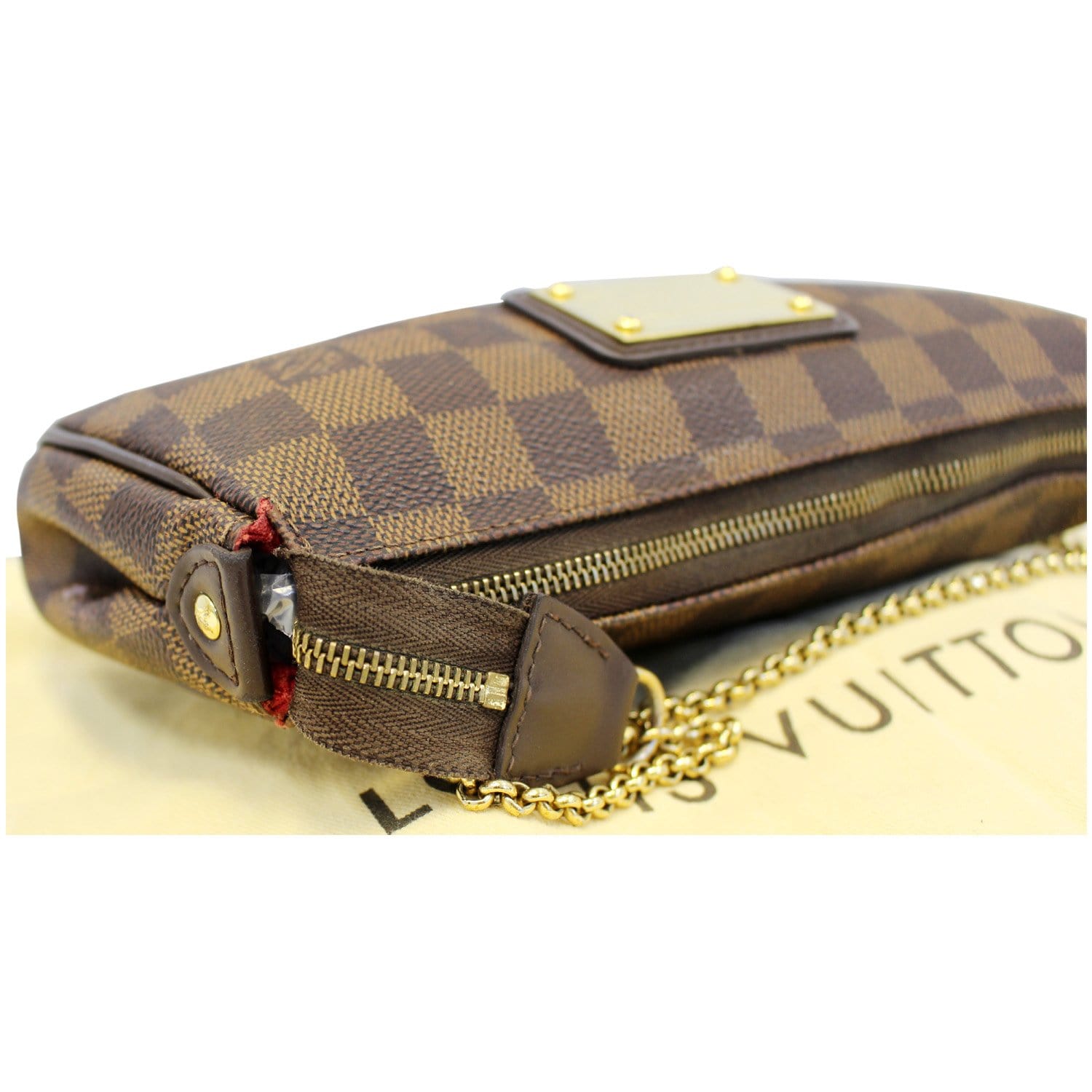 LOUIS VUITTON Pochette Eva Damier Ebene Shoulder Crossbody Bag-US