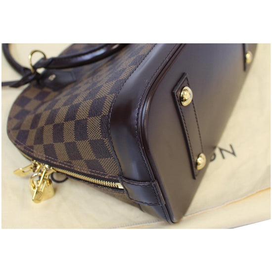 Louis Vuitton Alma Damier Ebene (Without Accessories) PM Cerise Lining in  Coated Canvas/Leather with Brass - US