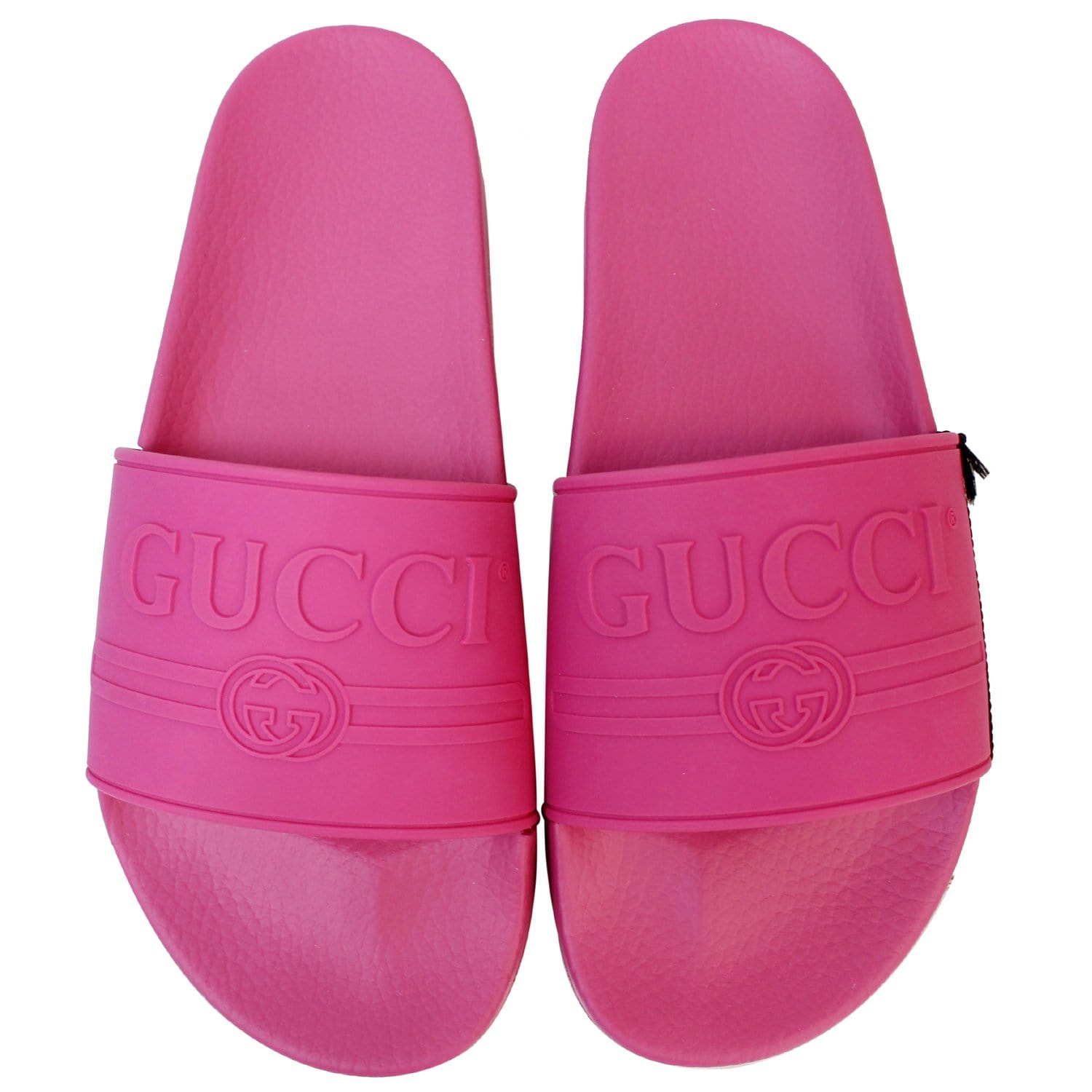 GUCCI Logo Rubber Slide Sandal Pink Size 11 522887