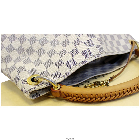 Sold at Auction: Louis Vuitton, LOUIS VUITTON, LARGE ARTSY DAMIER AZUR  CANVAS BAG, CREAMY WHITE AND BLUE CHECKERED RUBBERIZED COTTON