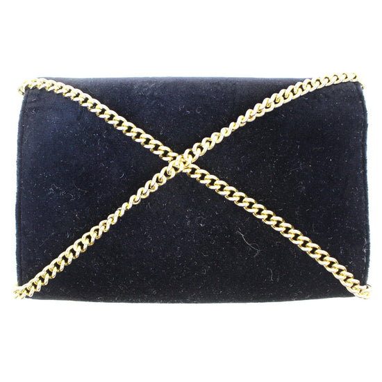 Fendi Velvet Wallet on Chain in Black