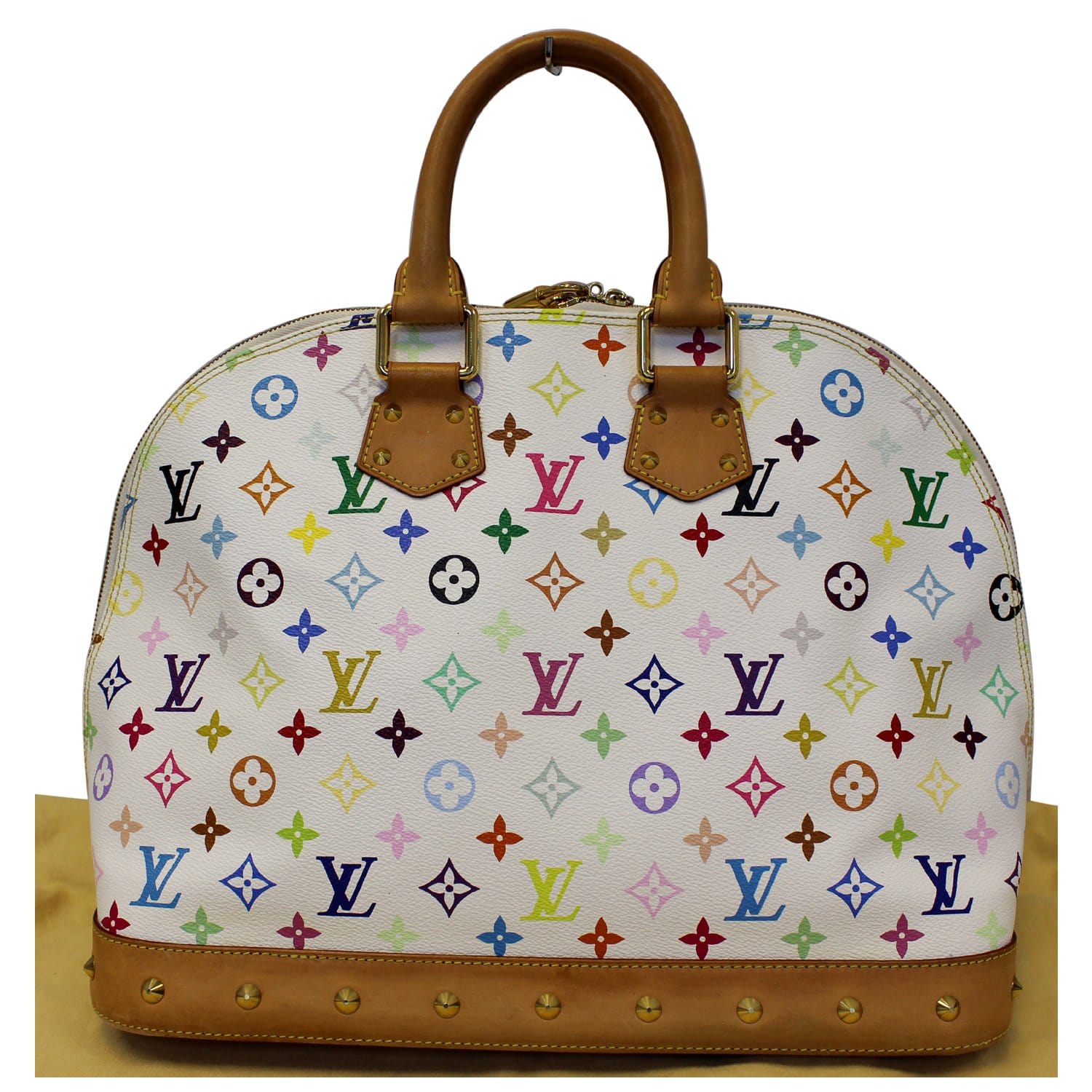 LOUIS VUITTON Alma GM Multicolor White Satchel Handbag-US