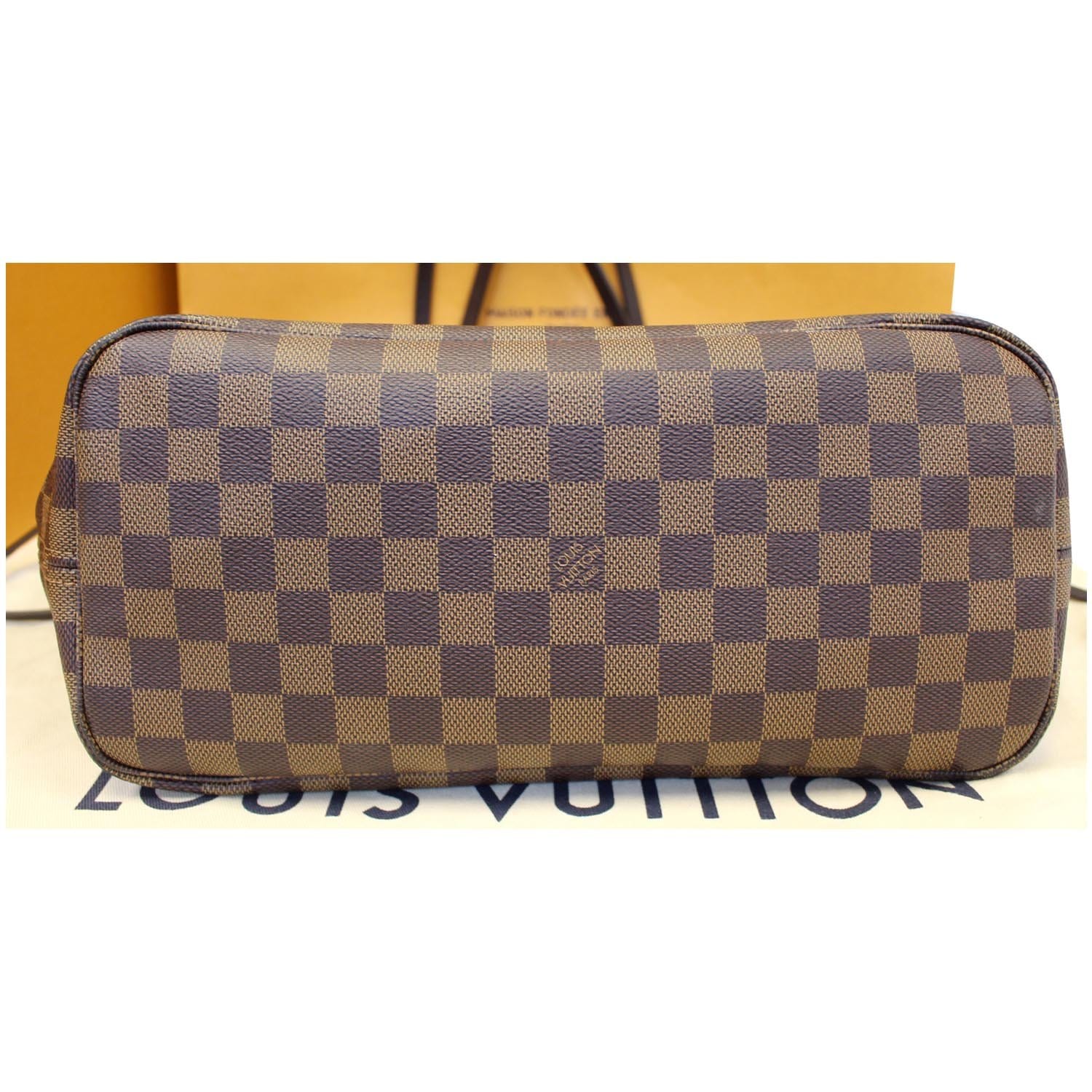 Louis Vuitton Neverfull MM Damier Ebene Tote Bag Brown