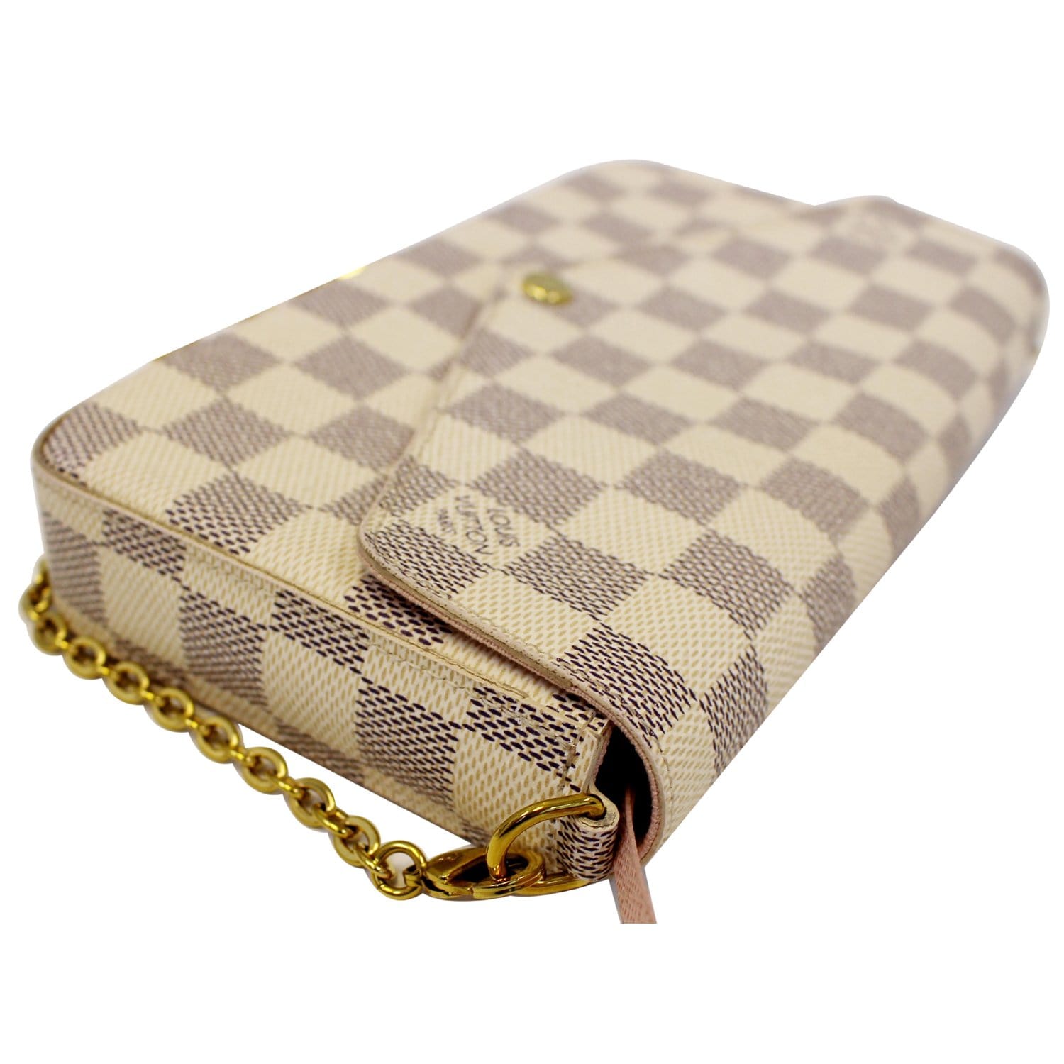 LOUIS VUITTON Pochette Felicie Damier Azur Crossbody Bag White-US