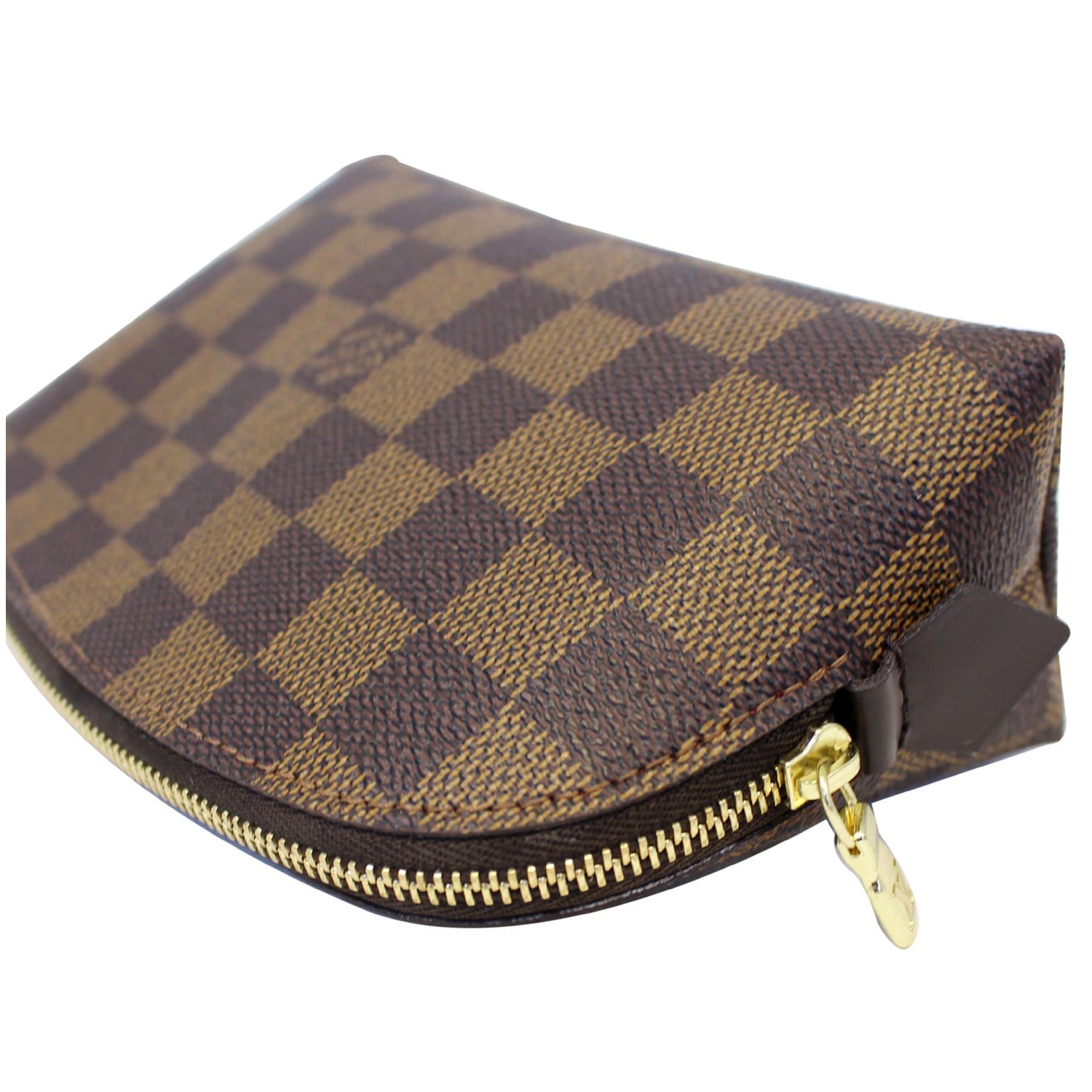 LOUIS VUITTON Damier Ebene Cosmetic Pouch Brown