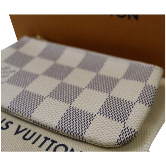 Louis Vuitton White Key Pouch Damier Azur  The Accessory Circle – The  Accessory Circle by X Terrace