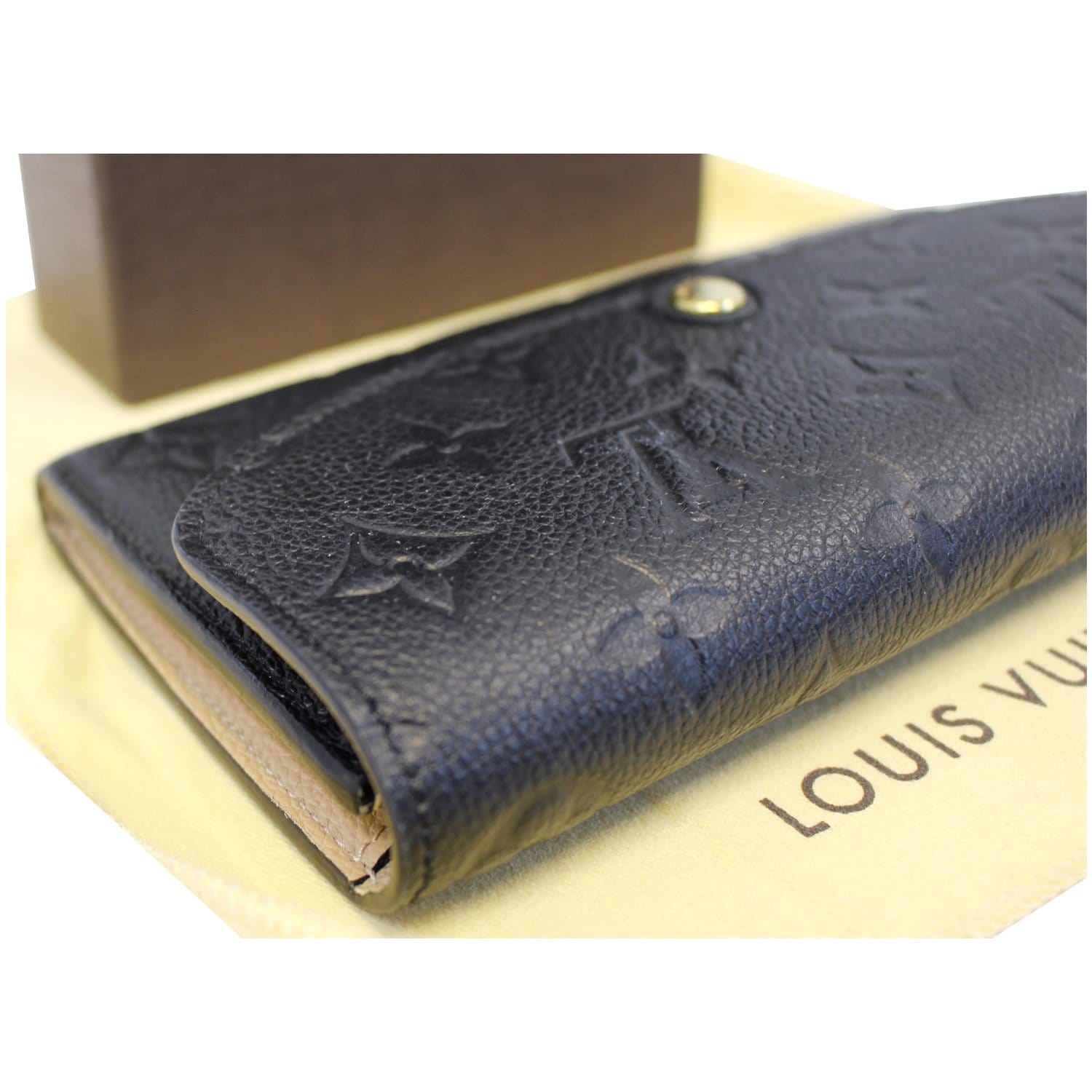 LOUIS VUITTON Emilie Monogram Empreinte Leather Wallet Black-US