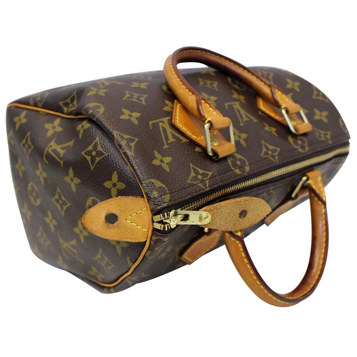 LOUIS VUITTON Speedy 25 Monogram Canvas Satchel Bag Brown-US