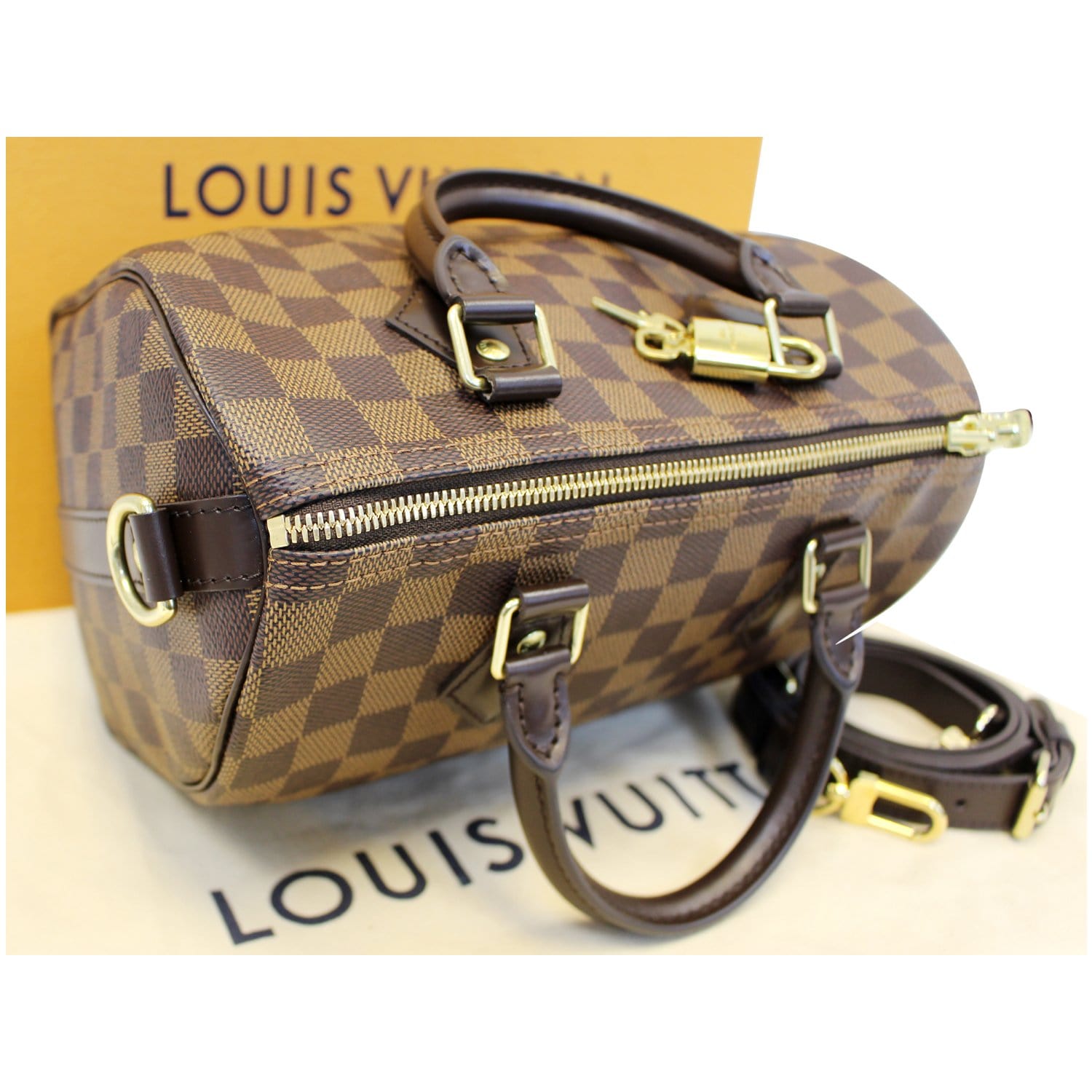 LOUIS VUITTON Speedy 25 Bandouliere Damier Ebene Shoulder Bag-US