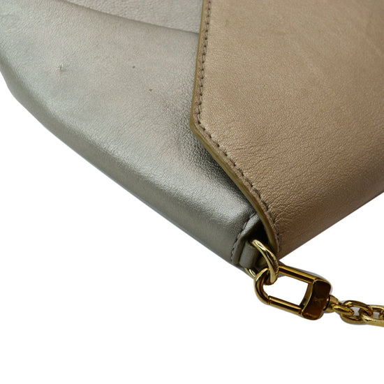 LOUIS VUITTON Love Note Metallic Calfskin Chain Shoulder Bag Gold