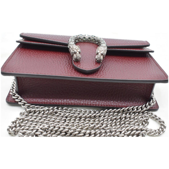 Dionysus super mini leather crossbody bag Gucci Gold in Leather - 28326359