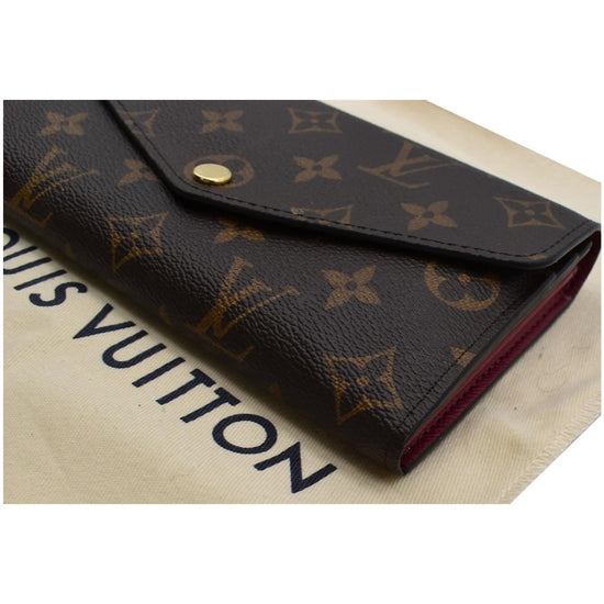 LOUIS VUITTON Sarah Brown Tan Monogram Coated Canvas Snap Flap Clutch  Wallet '05