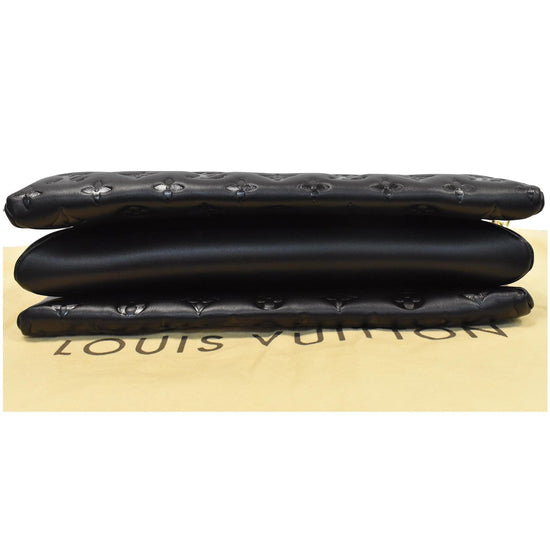 Louis Vuitton Black Embossed Lambskin Coussin MM For Sale at