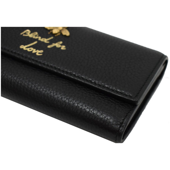 Black Leather Animalier Wallet