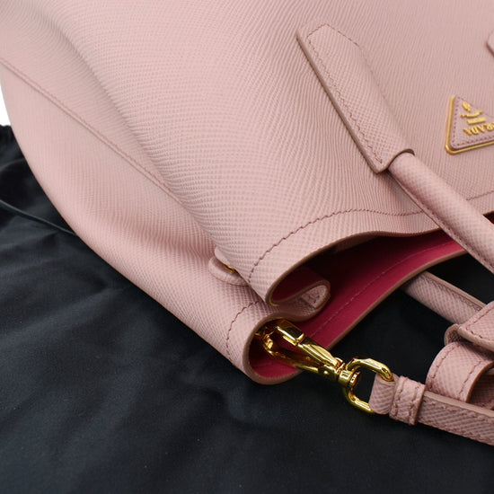 Petal Pink Saffiano Leather Shoulder Bag