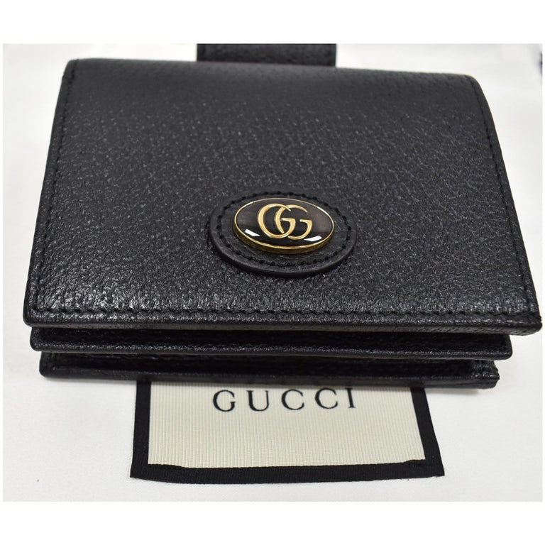 Gucci GG Small Coin Leather Chain Wallet Black - DDH