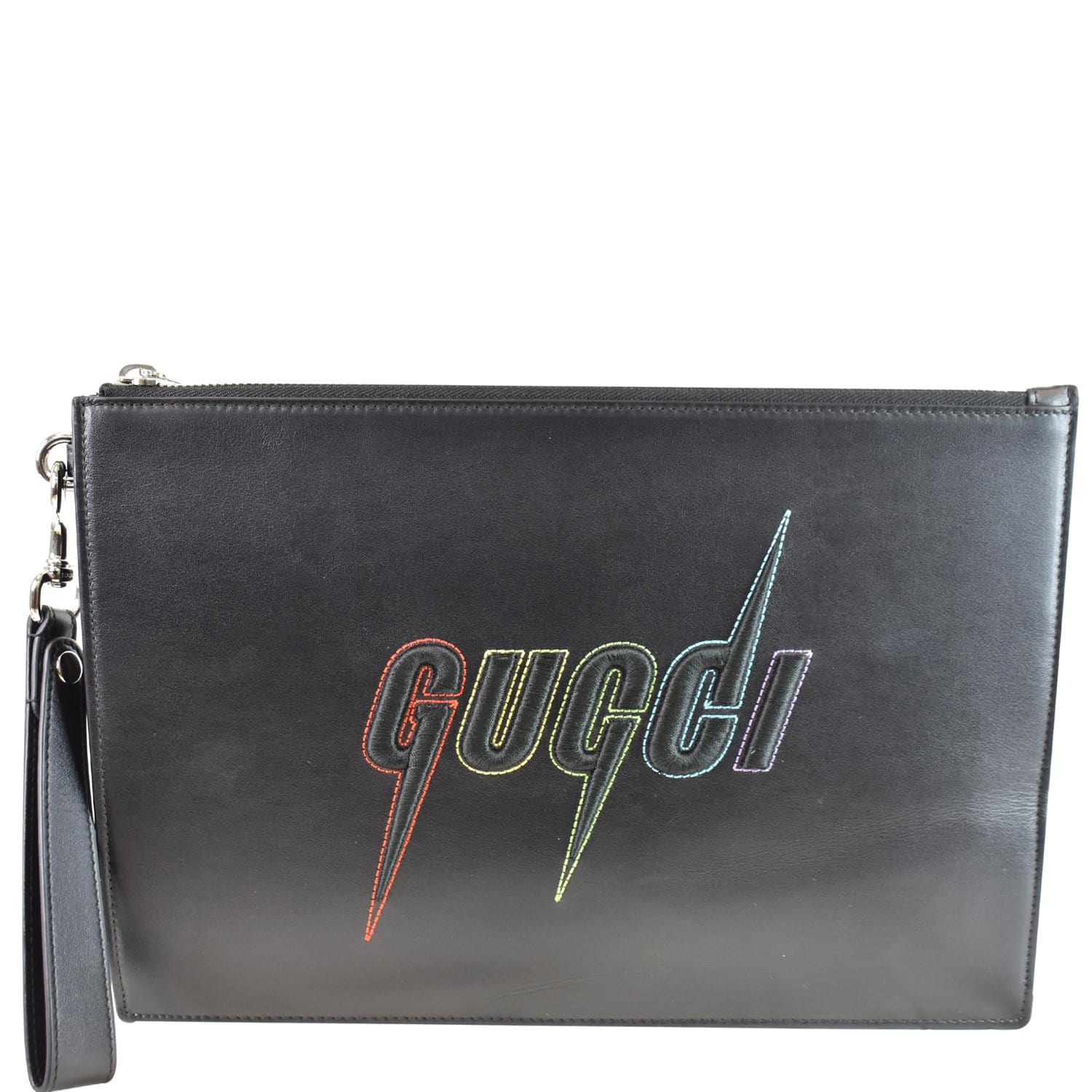 GUCCI Beauty Black Pochette Wristlet Clutch Pouch Bag With Beauty Blender