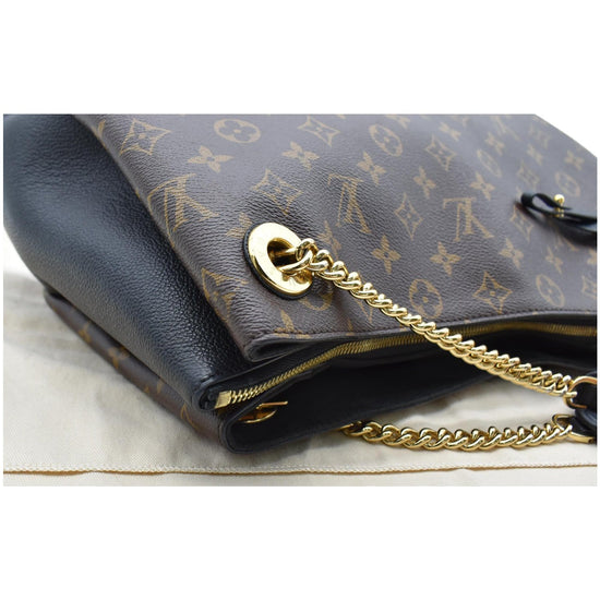 Louis Vuitton Black Monogram Canvas Leather Surene MM Bag