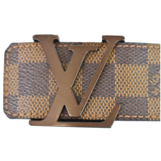 Louis Vuitton Brown, Pattern Print 30mm Carre Damier Ebene Belt Kit L