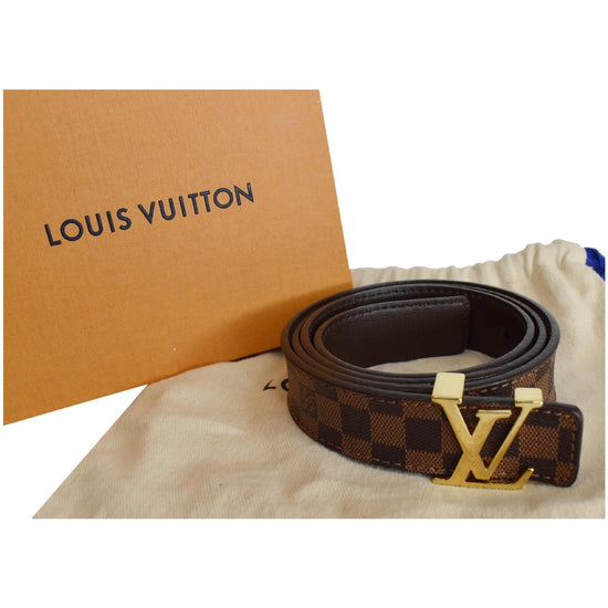 LOUIS VUITTON LV Initiales Dameir Ebene Belt Brown