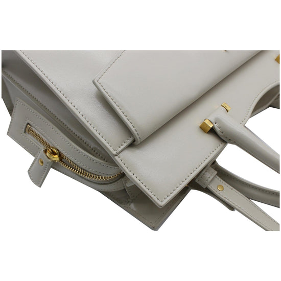 Uptown Tote Medium Leather White GHW