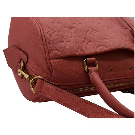 LOUIS VUITTON MONOGRAM Empreinte Speedy 25 Pink Red Shoulder Bag #9 Rise-on