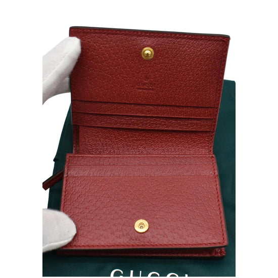 GUCCI Ophidia Flora GG Supreme Canvas Card Case Wallet Red 523155 - 10