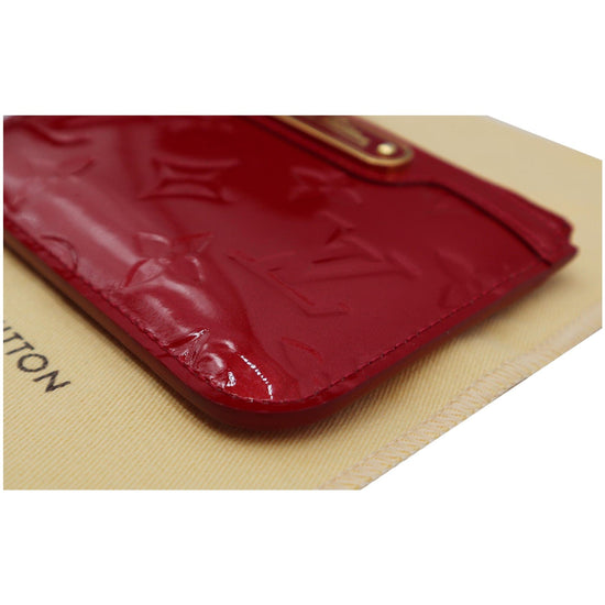 New Louis Vuitton Red Vernis Leather Pochette Cle Key Coin Pouch Case –  Italy Station