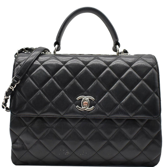 Chanel Navy Blue Quilted Lambskin Leather Small Trendy CC Flap Top Handle  Bag Chanel | The Luxury Closet