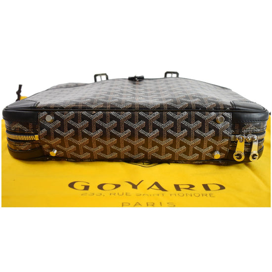 Goyard Chevron Goyardine Diplomat Briefcase Attache 230928 Black Coated  Canvas Laptop Bag, Goyard