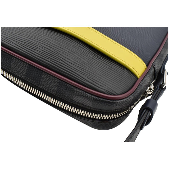 Authentic Louis Vuitton Epi Damier Graphite Danube Slim PM Messenger Bag