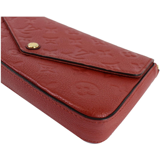 LOUIS VUITTON Empreinte Pochette Felicie Chain Wallet Scarlet 1276424