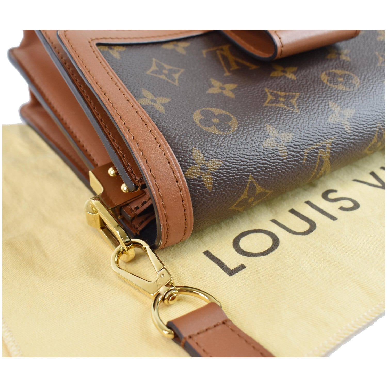 Louis Vuitton Dauphine Mm Monogram Reverse Canvas Shoulder Bag Brown 