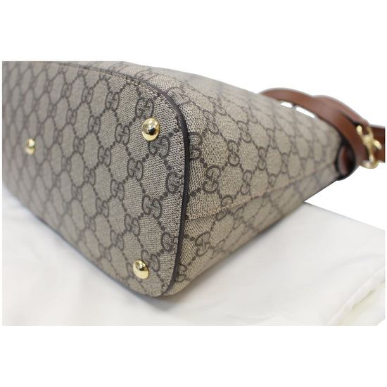 GUCCI Linea A Supreme Coated Canvas Hobo Shoulder Bag Beige 414930 - 1