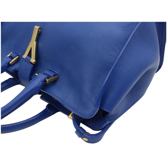 YSL Cabas Small in Smooth Leather Blue - Selectionne PH