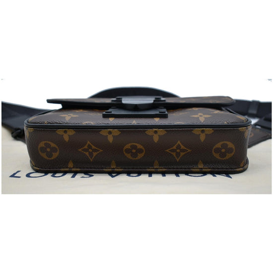 LOUIS VUITTON S-Lock Sling Monogram Macassar Crossbody Bag Brown