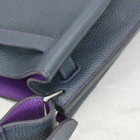 Hermes So Kelly 26 One Shoulder Bag Taurillon Clemence Iris Purple