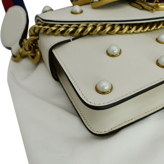 Gently Used Gucci Broadway Pearl Bee Shoulder Bag, Silver. for