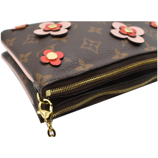 Brown Louis Vuitton Monogram Blooming Flowers Double Zip Pochette Cros –  Designer Revival