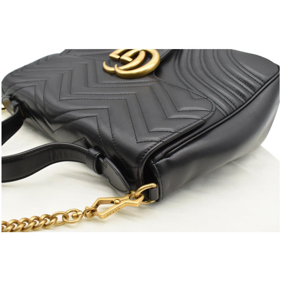 Gucci - GG Marmont Medium Studded Matelassé Shoulder Bag Black