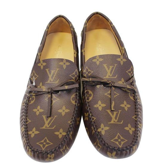 LOUIS VUITTON Arizona Moccasin Monogram Canvas Men's Shoes Loafers-US