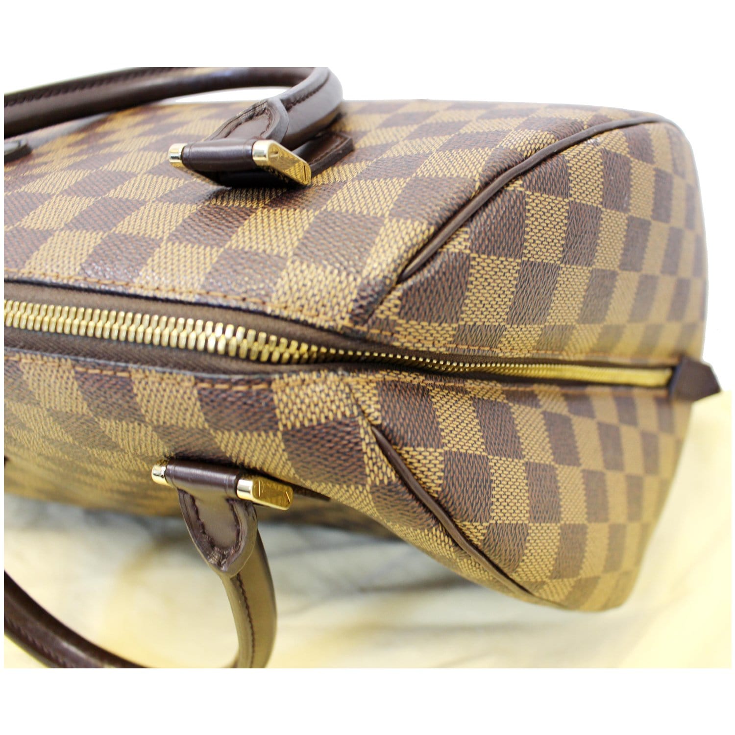 LOUIS VUITTON Ribera MM Damier Ebene Satchel Bag Brown-US