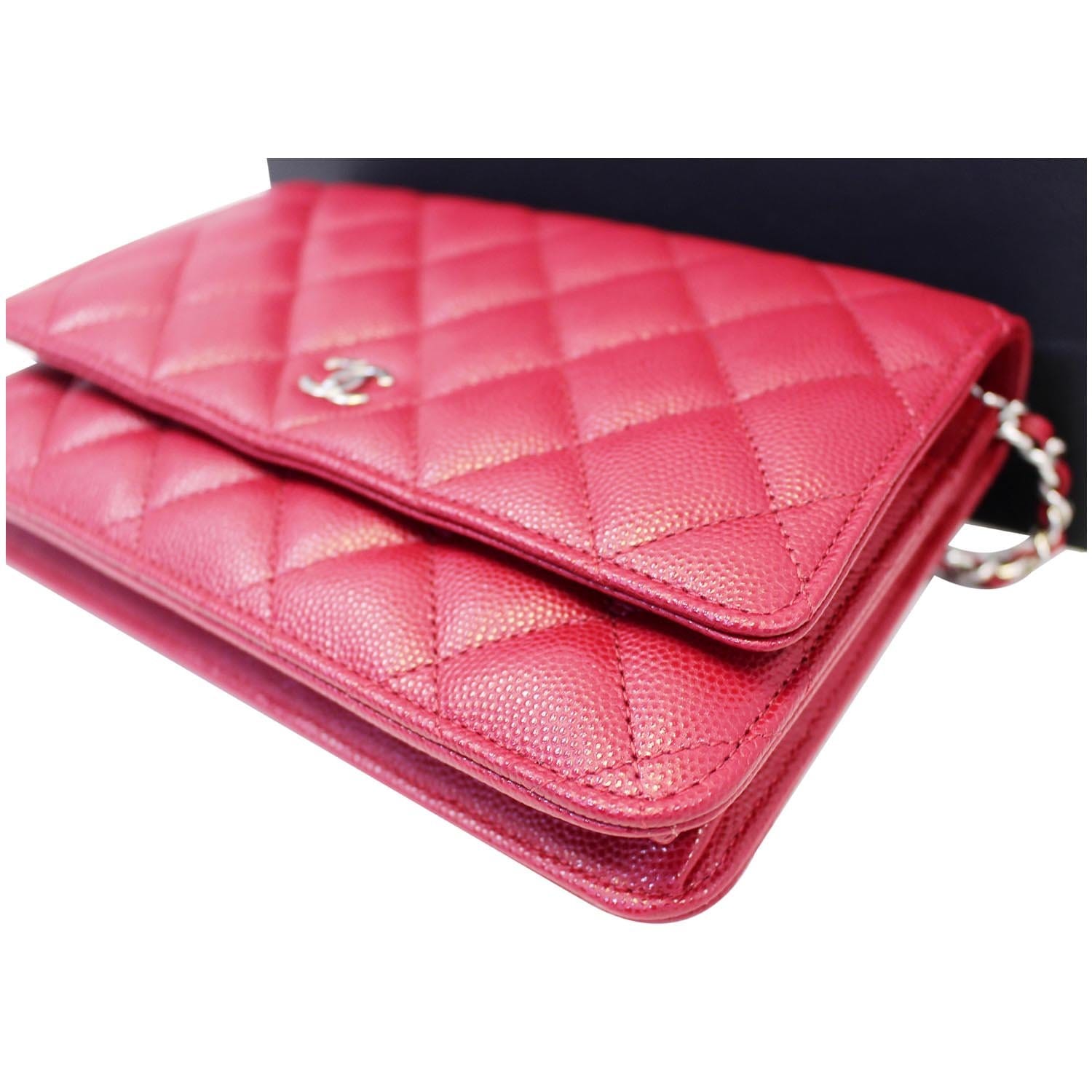 CHANEL Wallet On Chain WOC Clutch Crossbody Bag Red