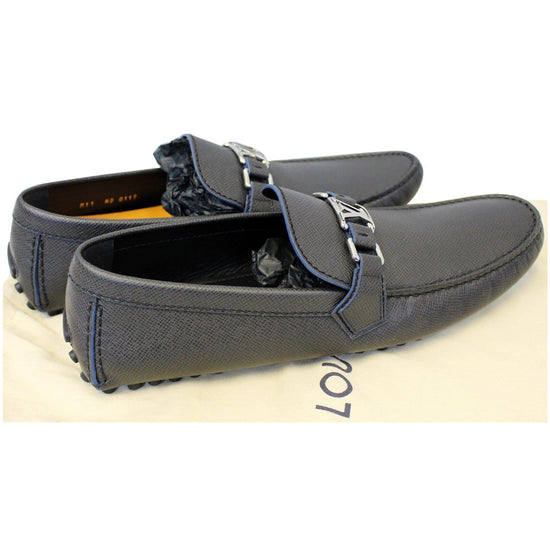 LOUIS VUITTON Taiga Hockenheim Moccasin Loafers Ardoise US 12-US